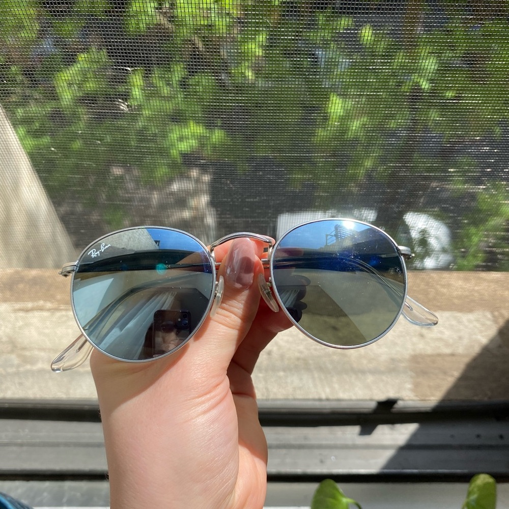 Ray-Ban Flash Mirror Round Silver Sunglasses 51mm